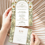 Vintage All in One Wedding Invitation by Mucha<br><div class="desc">Art Nouveau Vintage wedding invitations by Alphonse Mucha in a floral, romantic, and whimsical design. Victorian flourishes complement classic art deco fonts. Please enter your custom information, and you're done. If you wish to change the design further, simply click the blue "Customise It" button. Thank you so much for considering...</div>