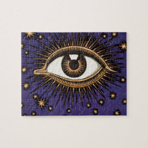 Vintage All Seeing Eye Mystic Celestial Art Jigsaw Puzzle