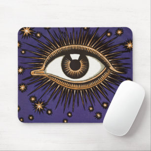 Vintage All Seeing Eye Mystic Celestial Art Mouse Mat