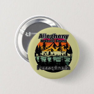 Vintage Allegheny National Forest Pennsylvania 6 Cm Round Badge