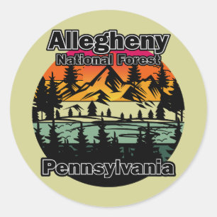 Vintage Allegheny National Forest Pennsylvania Classic Round Sticker
