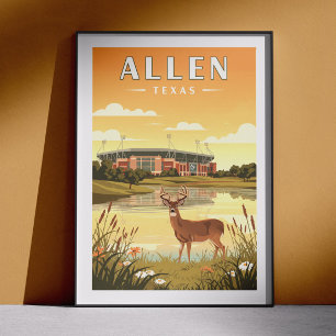 Vintage Allen Texas Poster