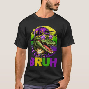 Vintage Alligator Bruh Mardi Gras Shirts Men Teens