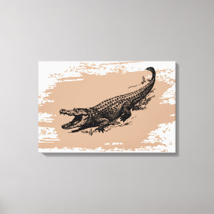 Vintage Alligator Canvas Print