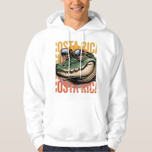 Vintage Alligator Costa Rica Travel Art Hoodie