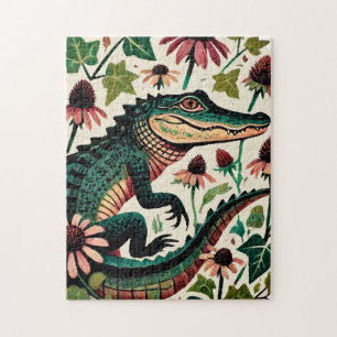 Vintage Alligator Jigsaw Puzzle
