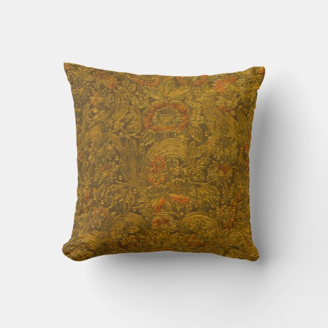 Vintage Allover Embossed Floral Pattern Cushion (Front)