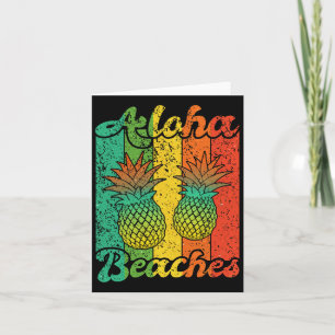 Vintage Aloha Beaches Pineapple Hawaiin Beach Card