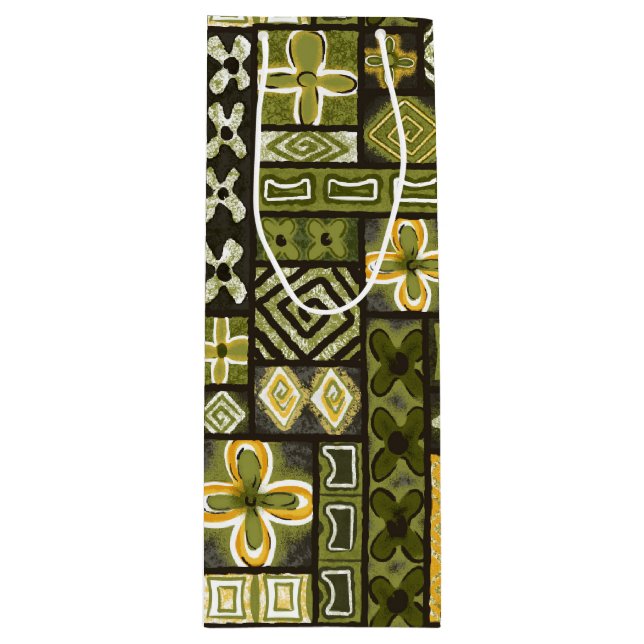 Vintage Aloha Gift Bag | Pua Green (Front)