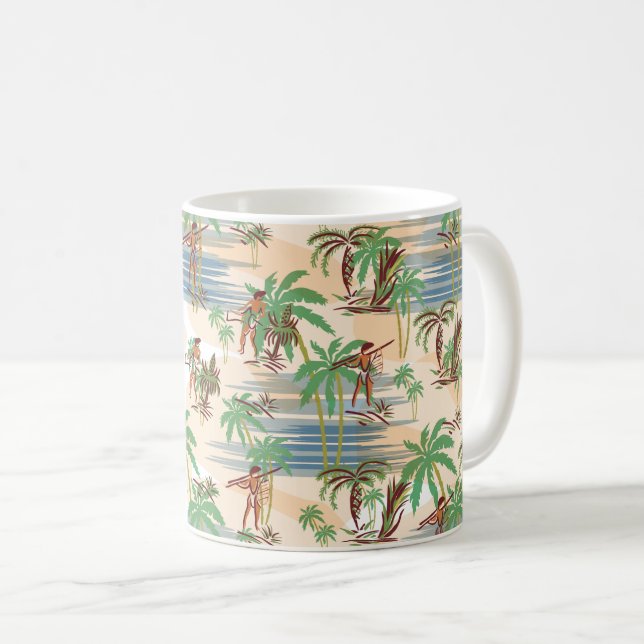 Vintage Aloha Hawaii Beach Summer Coffee Mug (Front Right)
