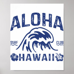 Vintage Aloha Hawaii Wave Surf Hawaiian Beach Surf Poster