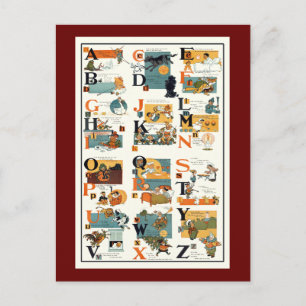 Vintage Alphabet Chart ABC Teachers Teaching gifts Postcard