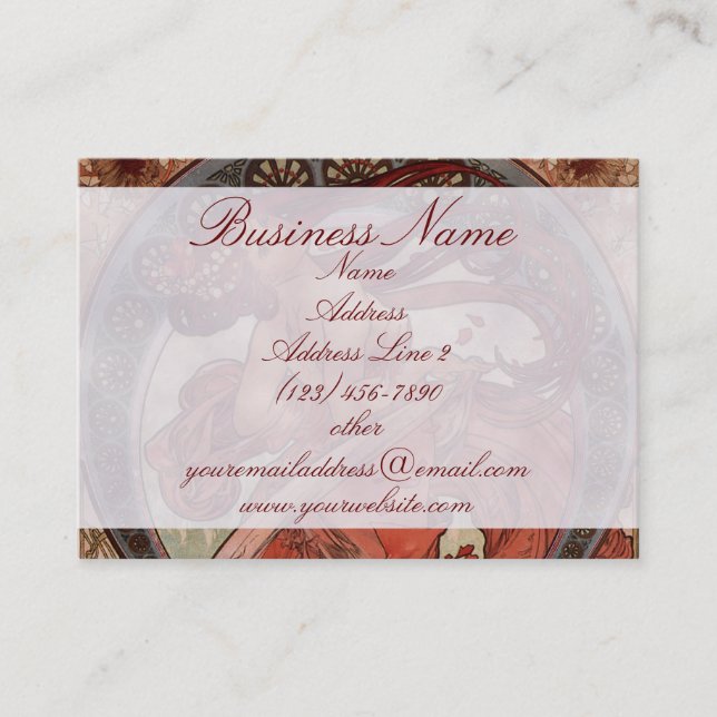 Vintage Alphones Mucha  Dance Business Cards (Front)