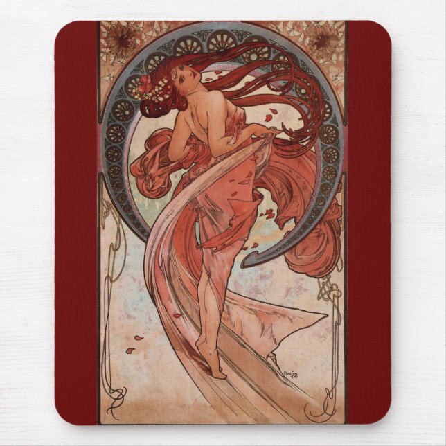 Vintage Alphones Mucha  Dance Mouse Mat (Front)