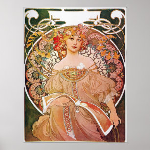 Vintage Alphonse Maria Mucha Art Poster