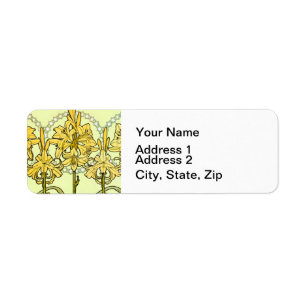 Vintage Alphonse Mucha Art Nouveau Lily Pattern