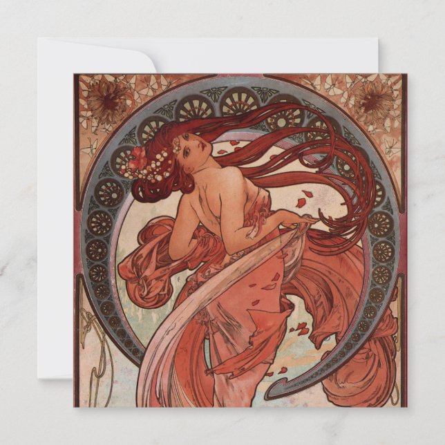 Vintage Alphonse Mucha Dance Invitations (Front)