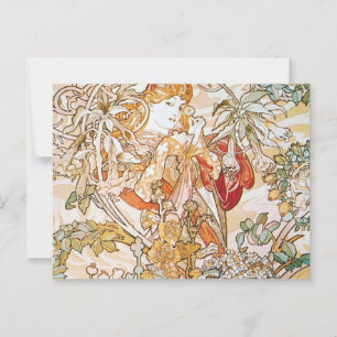 Vintage alphonse mucha goddess postcard