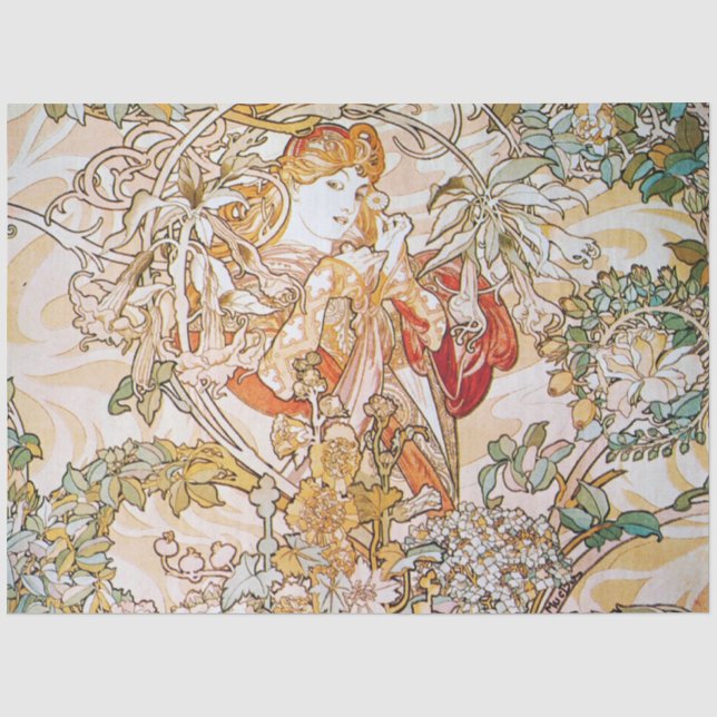 Vintage alphonse mucha goddess tissue paper (Front)