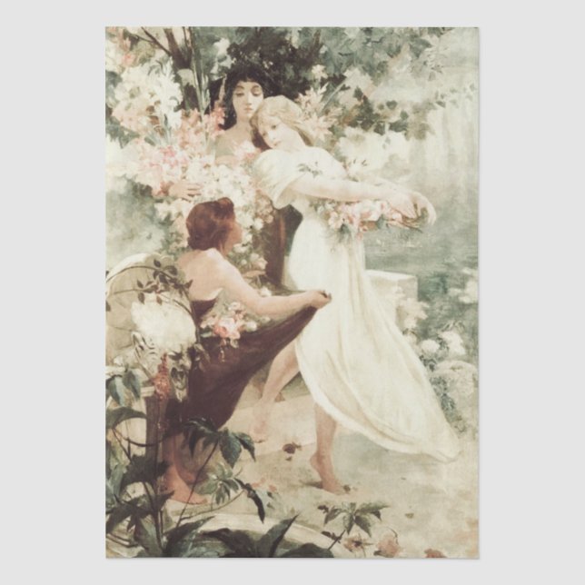 Vintage Alphonse Mucha Spirit of Spring  Tissue Paper (Front)