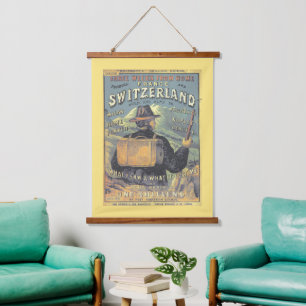 Vintage Alps Switzerland to France Travel Hanging Tapestry