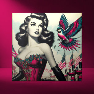 Vintage Alternative Corset Pin Up Tile