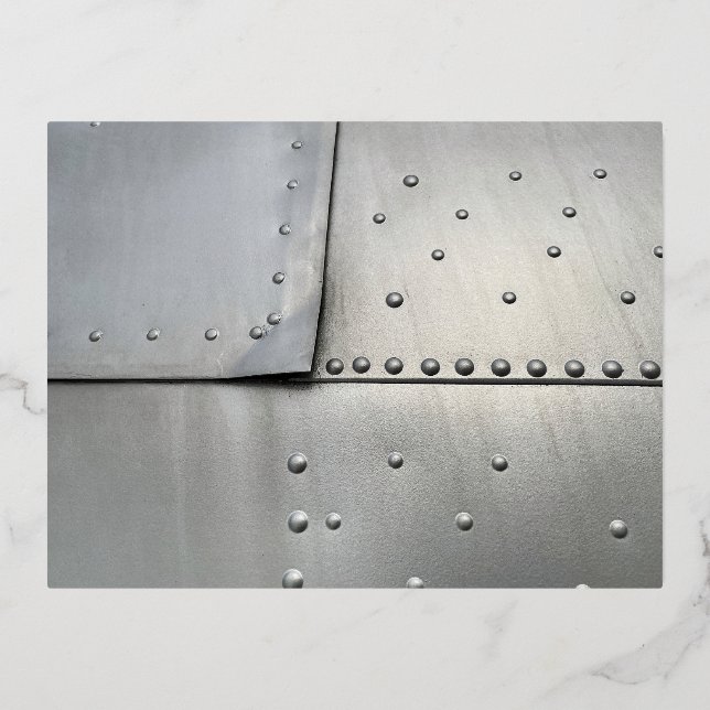 Vintage Aluminium Aircraft Skin  Foil Holiday Postcard (Front)