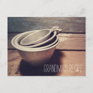 Vintage Aluminium Measuring Cups Recipe Card