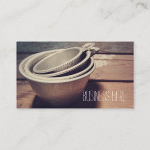 Vintage Aluminium Measuring Cups Retro Inspired Business Card