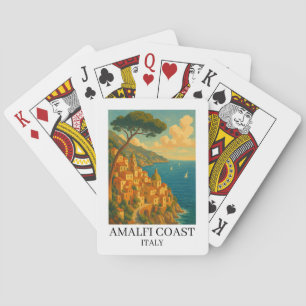 Vintage Amalfi Coast Italy Illustration Playing Cards