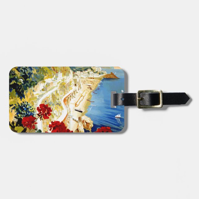 Vintage Amalfi Italy Europe Travel Luggage Tag (Front Horizontal)