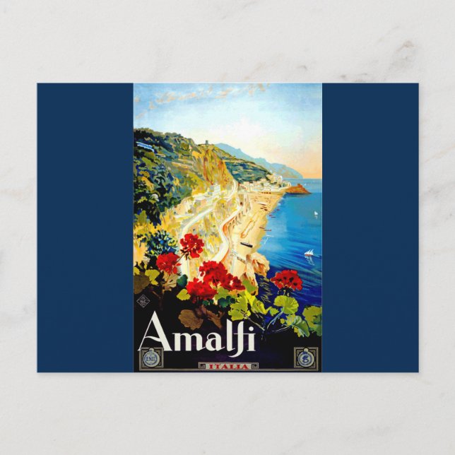 Vintage Amalfi Italy Europe Travel Postcard (Front)