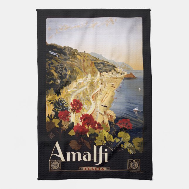 Vintage Amalfi Italy hand towel (Vertical)