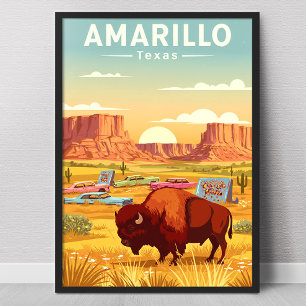 Vintage Amarillo Texas Poster