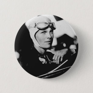 Vintage Amelia Earhart Photo 6 Cm Round Badge