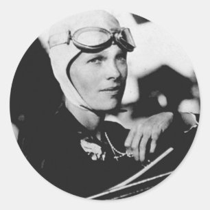 Vintage Amelia Earhart Photo Classic Round Sticker
