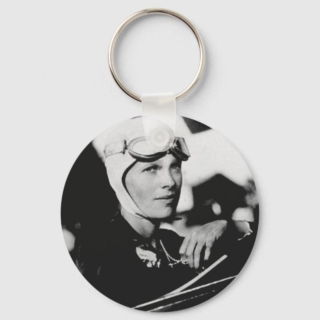 Vintage Amelia Earhart Photo Key Ring (Front)