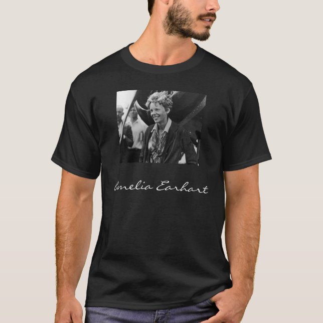 Vintage Amelia Earhart Photo Portrait T-Shirt (Front)