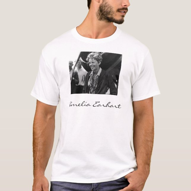 Vintage Amelia Earhart Photo Portrait T-Shirt (Front)