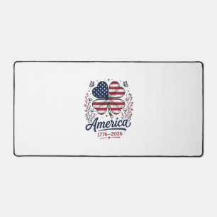 Vintage America 1776 2026 Patriotic Clover Shirt_1 Desk Mat