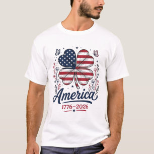 Vintage America 1776 2026 Patriotic Clover Shirt_1 T-Shirt