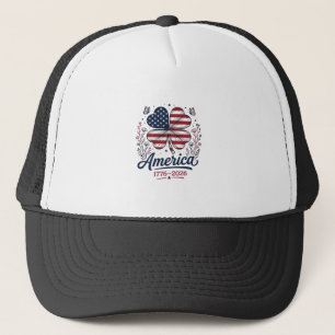 Vintage America 1776 2026 Patriotic Clover Shirt_1 Trucker Hat