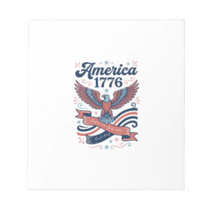 Vintage America 1776 Eagle Patriotic Shirt Design_ Notepad