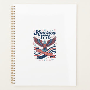 Vintage America 1776 Eagle Patriotic Shirt Design_ Planner