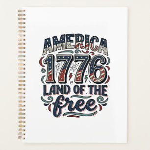 Vintage America 1776 Land of the Free Shirt Design Planner