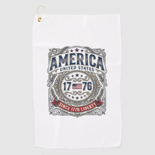 Vintage America 1776 Patriotic Liberty Golf Towel
