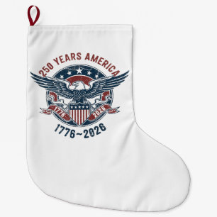 Vintage America 250 Eagle Seal – 1776-2026  Large Christmas Stocking