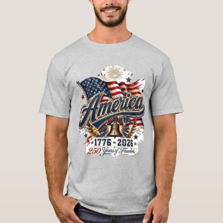 Vintage America 250 Years of Freedom 1776-2026 Pat T-Shirt