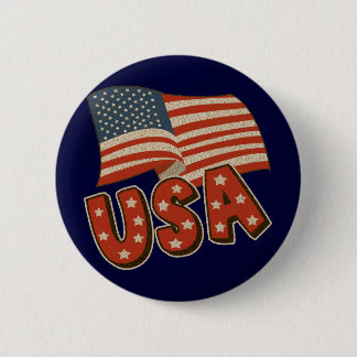 Vintage America Flag 6 Cm Round Badge