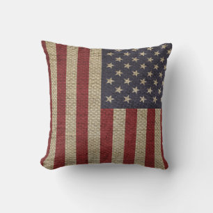 Vintage America Flag Cushion